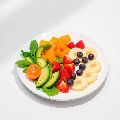 A balanced plate with vegetables, lean protein, and whole grains
