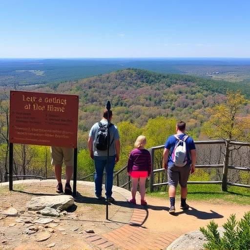 Family hiking in the Blue Hills Reservation near Boston