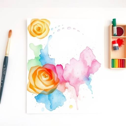 Person painting with watercolors in a bright, airy studio