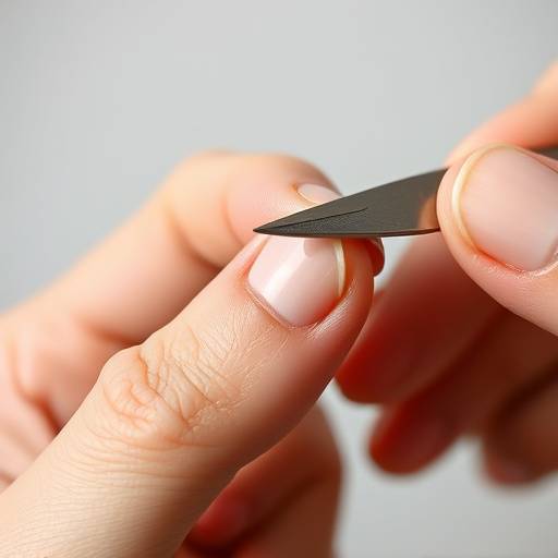 Someone trimming their fingernails with nail clippers.